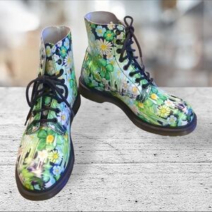 Dr Martens Pascal Floral Slime Boots Size 9